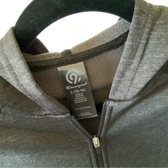 Champion C9 Half Zip Hoodie Boys Gray and Black - Picture 3 of 7